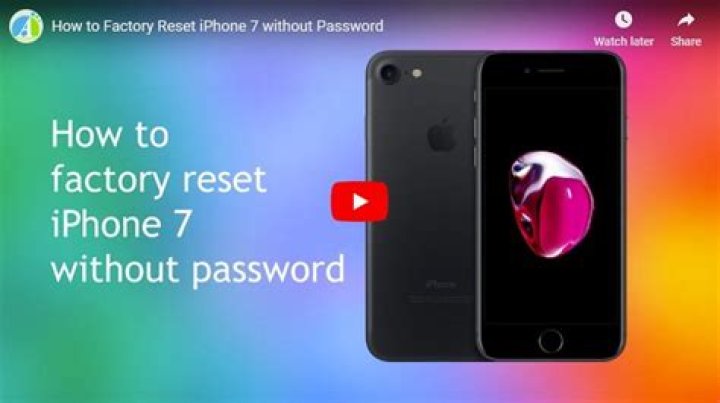 How do I factory reset my iPhone 7 without iTunes?