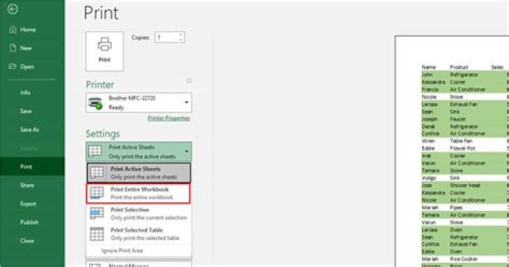 How do I print the background in Excel 2016?