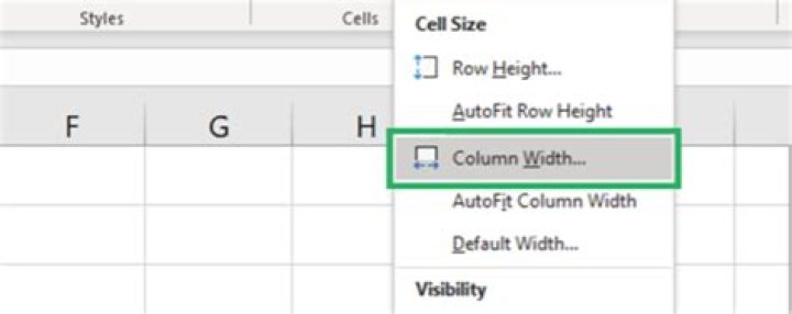 How do I restrict column width in Excel?