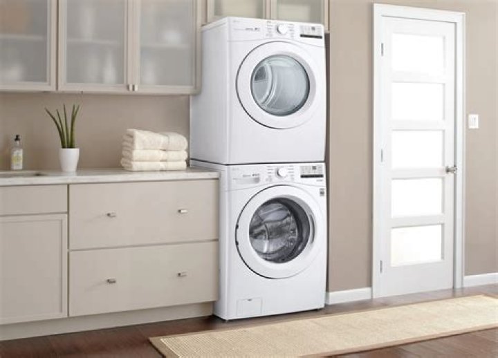 How do you hide a stackable washer and dryer?