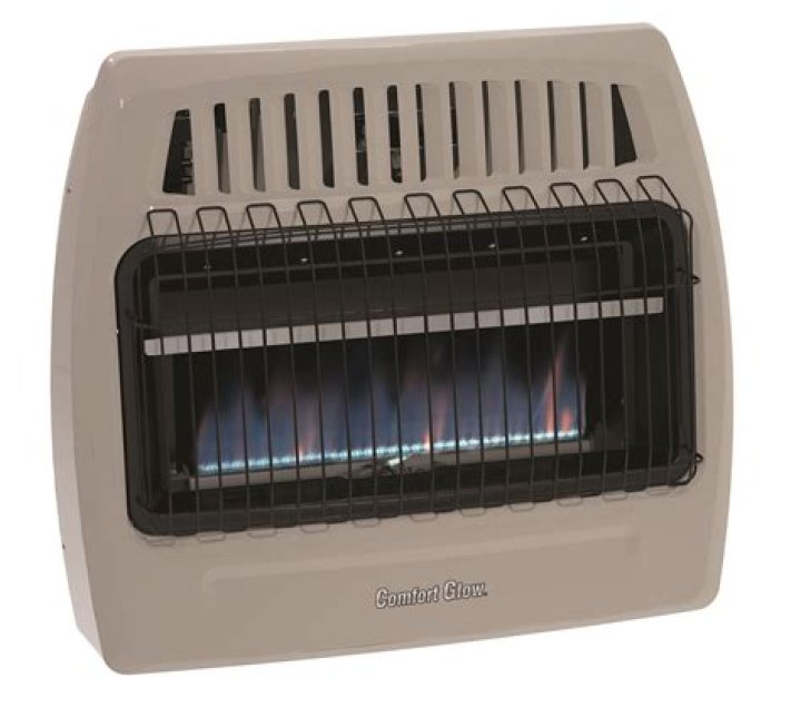 How do you start a Comfort Glow gas heater?