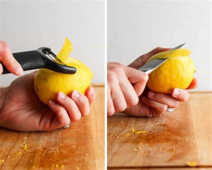 How do you zest a lemon with a peeler?