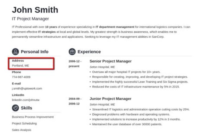 Should I put my address on my CV?