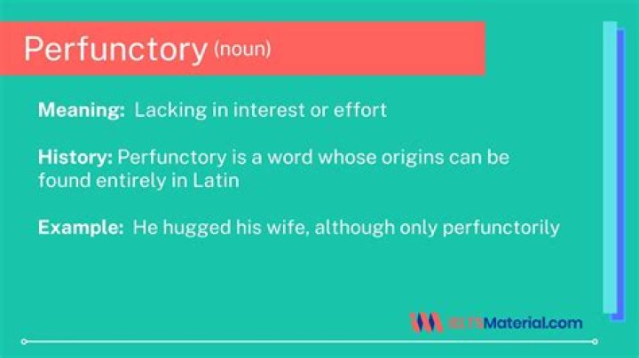 What does perfunctory mean in the lottery?