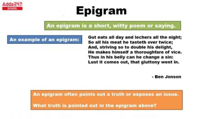 What is the meaning of epigram and examples?