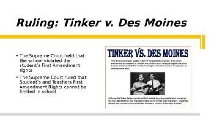 What was the majority ruling in Tinker v Des Moines?